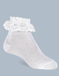 Open Weave Socks With Bow - Vera Rochi Boutique
