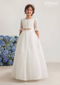 Elbow Sleeve Communion Dress