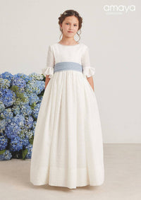 Elbow Sleeve Communion Dress - Vera Rochi Boutique