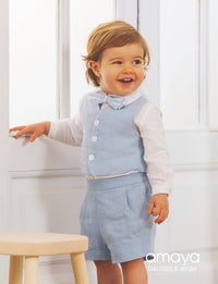 Plain Linen Baby Trousers - Vera Rochi Boutique