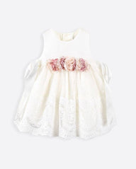 Embroidered Tulle Baptism Dress - Vera Rochi Boutique
