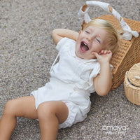 Linen Baby Strapped Shorts Set - Vera Rochi Boutique