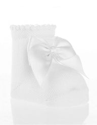 Perle Yarn Socks with Front Lace - Vera Rochi Boutique