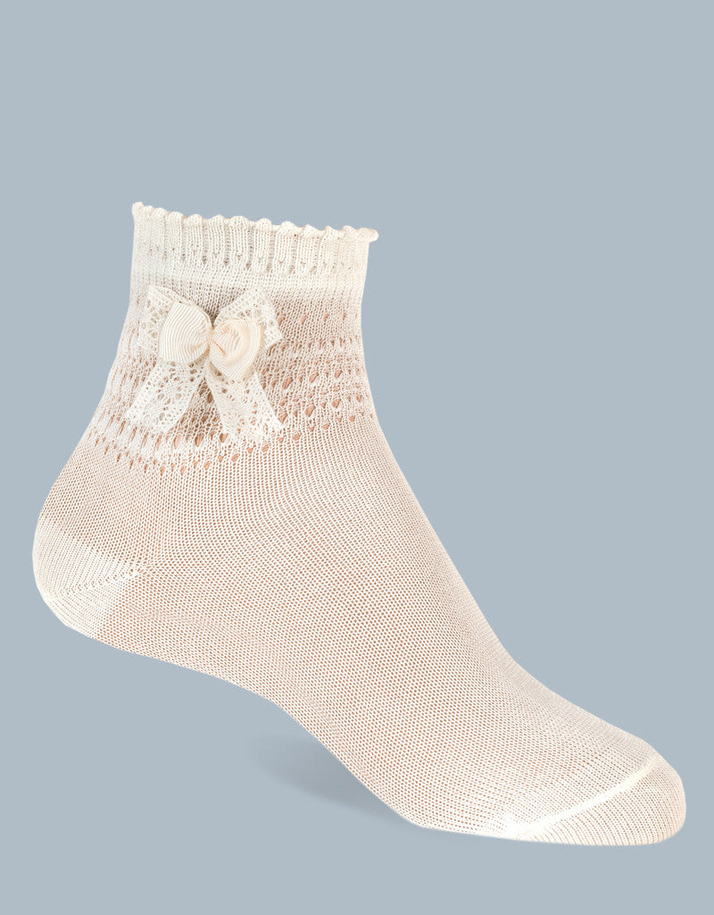 32625 GIRL'S SEMI-SIZED SOCKS WITH BOW