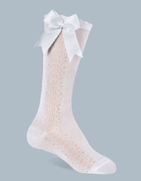 32711 SEMI-SIZED HIGH SOCKS WITH BOW