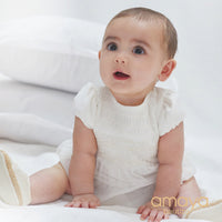 582033 BABY ROMPER IN EMBROIDERED ORGANZA