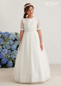 587005MD COMMUNION DRESS ELBOW SLEEVE