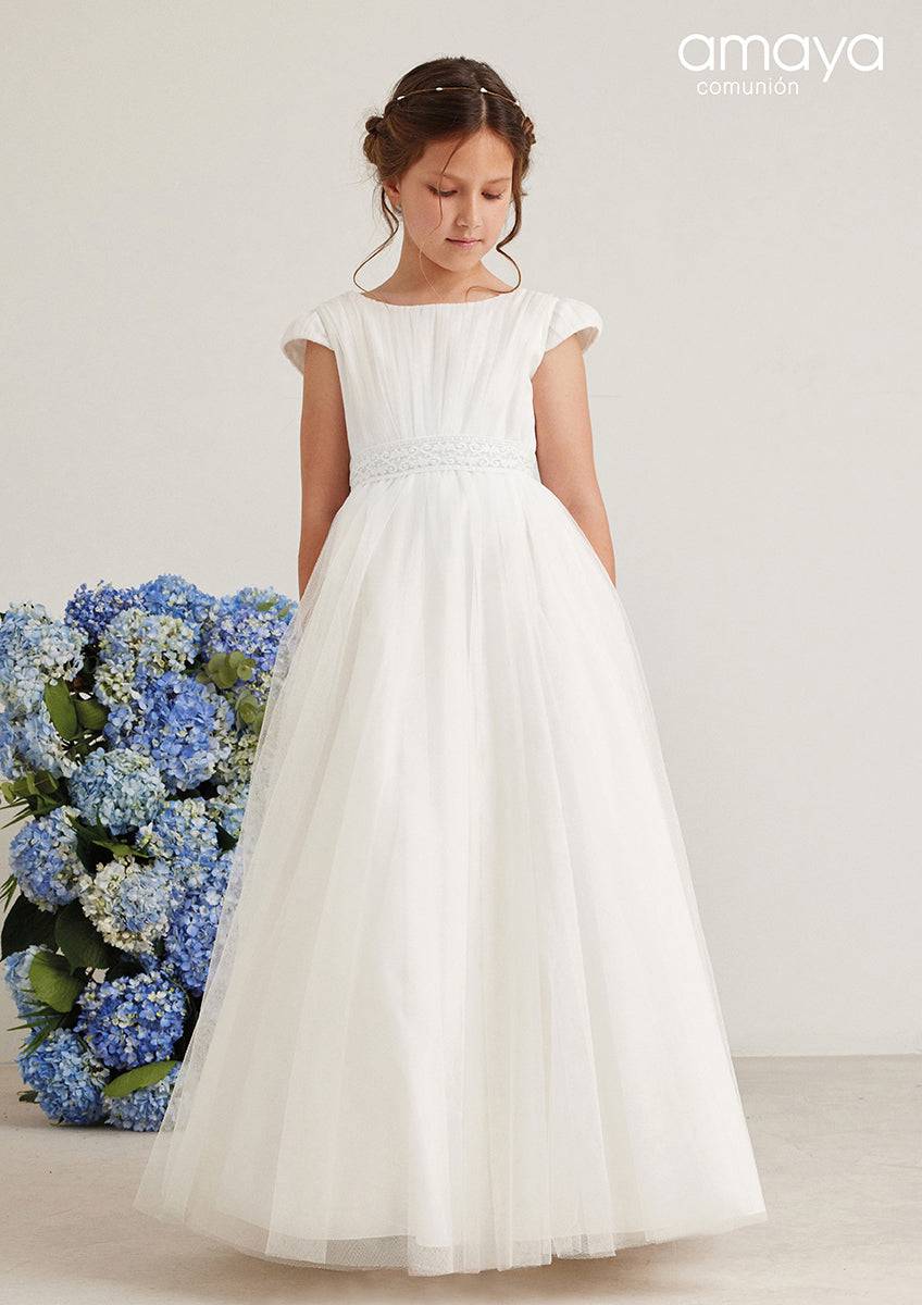 first communion dresses short sleeve Short Sleeve White Communion Dress With Sleeves Catholic Communion Dresses 2020 Short Sleeve First Communion Dress