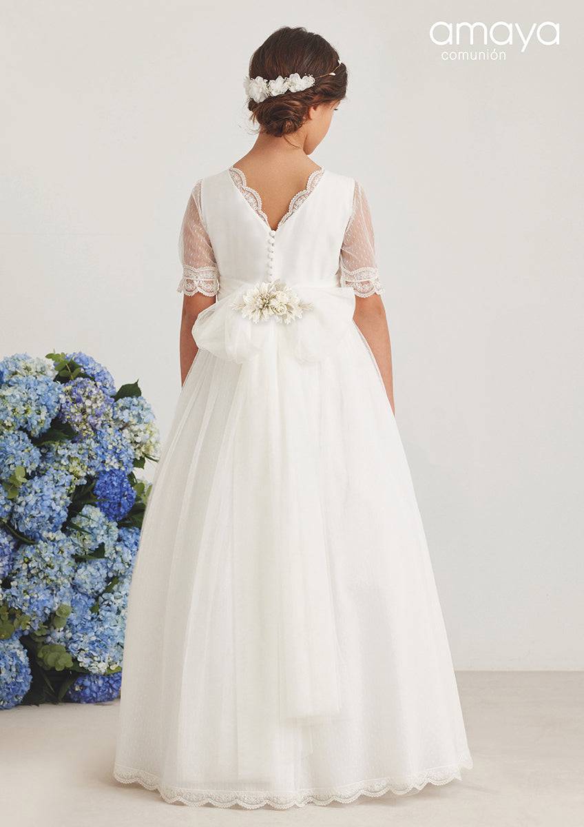 linen first communion dress Erica linen communion dress