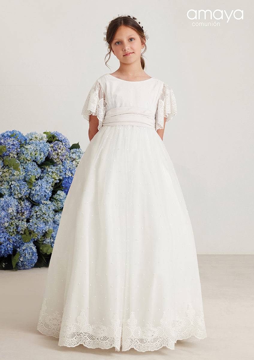 Tulle Communion Dress 8 / 0012 CRUDO Tulle Communion Dress 8 / 0012 CRUDO