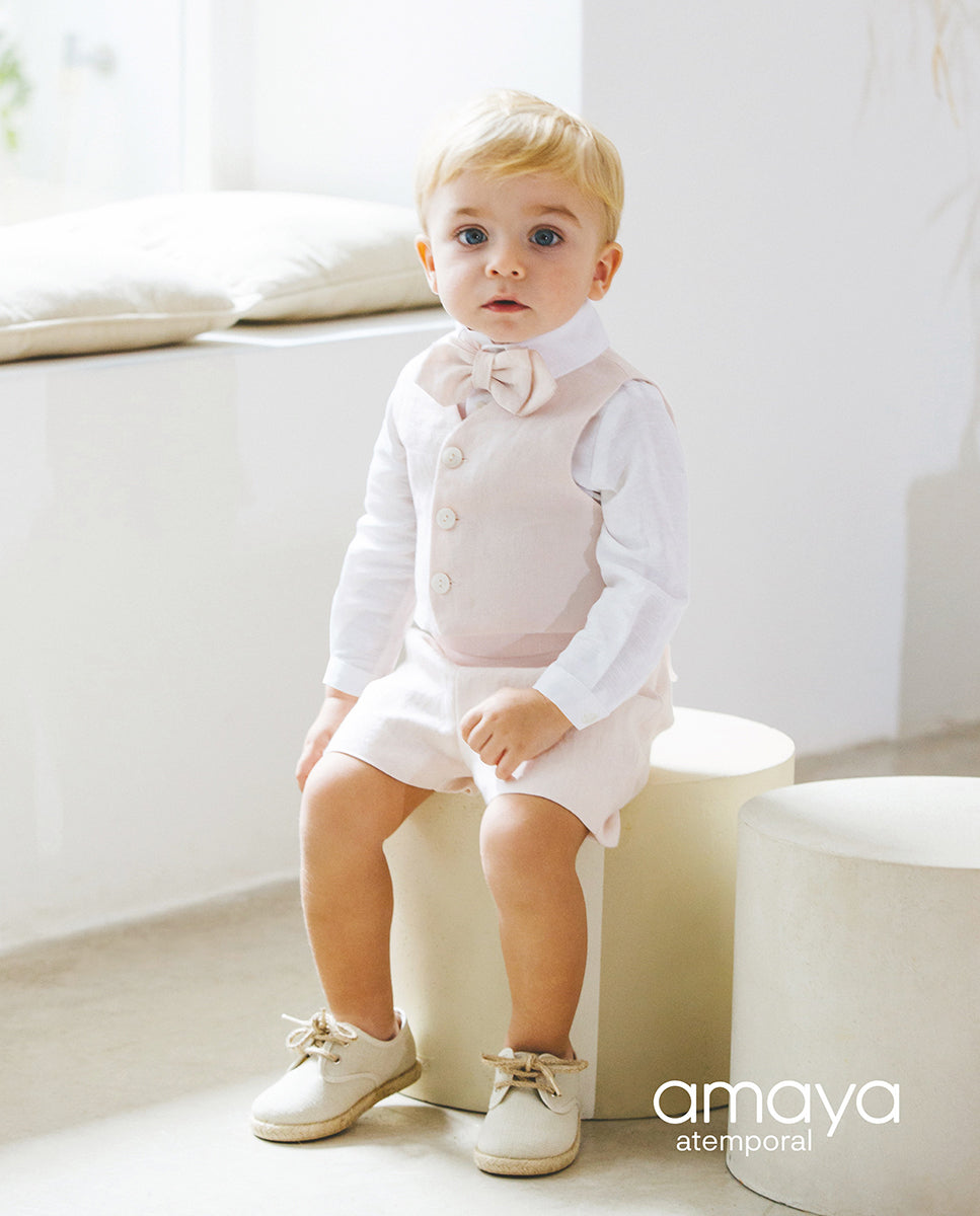 591360 PLAIN LINEN BABY WAISTCOAT