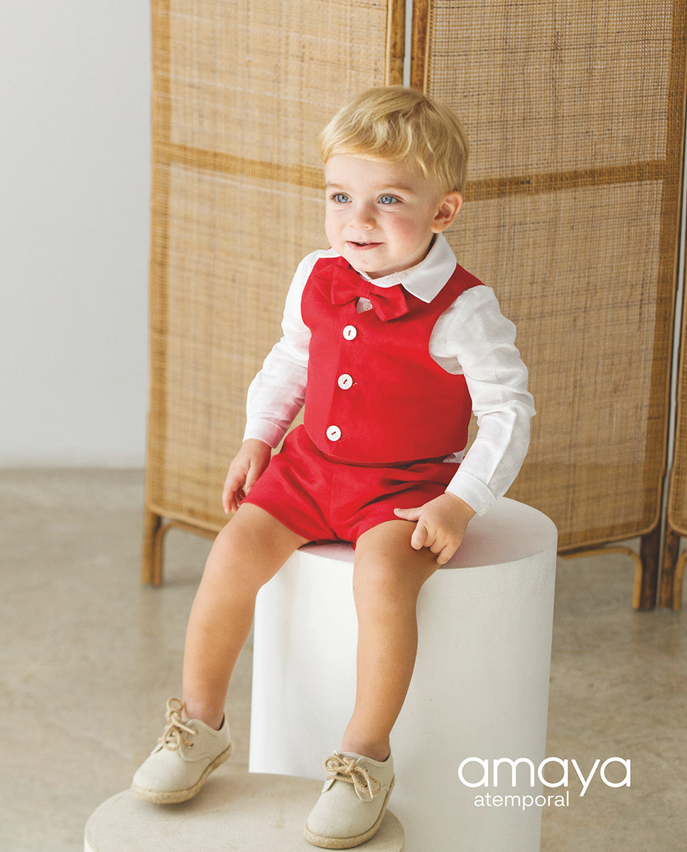 591360 PLAIN LINEN BABY WAISTCOAT