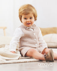 591360 PLAIN LINEN BABY WAISTCOAT