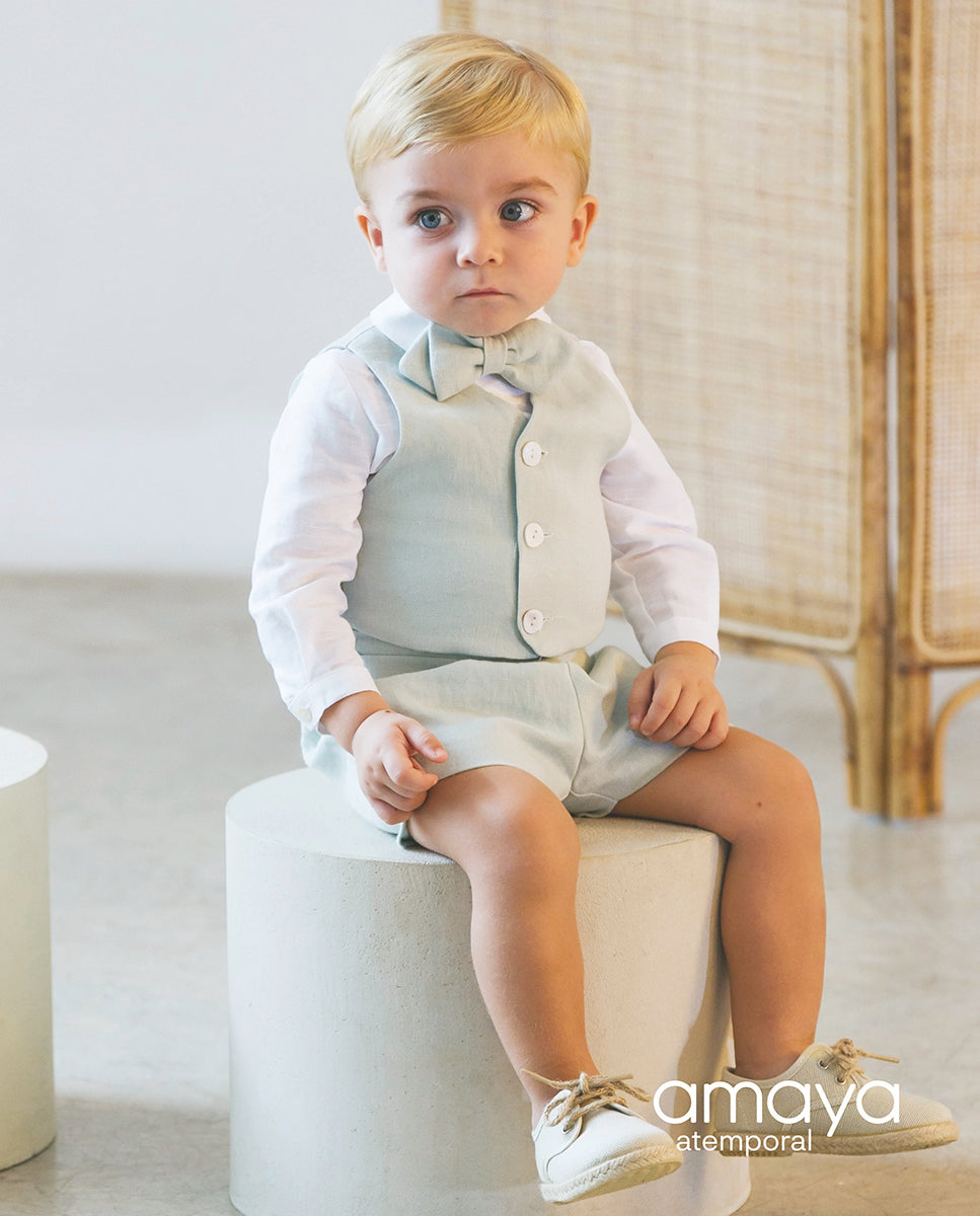 591360 PLAIN LINEN BABY WAISTCOAT