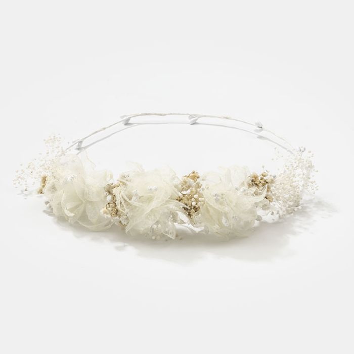 Combined Tulle And Chamomile Flower Wreath - Vera Rochi Boutique