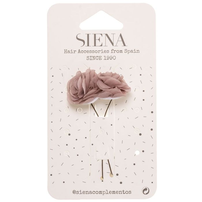 Pack Of 2 Chiffon Flowers 61 Hair Pin - Vera Rochi Boutique
