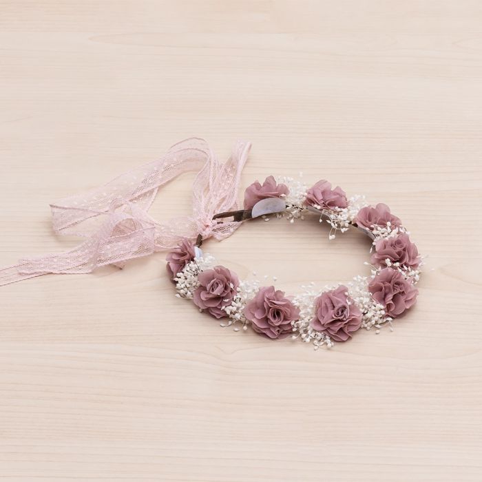 Hair Ornament With 9 Chiffon Flowers And Lace Flower 61 - Vera Rochi Boutique