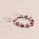 Hair Ornament With 9 Chiffon Flowers And Lace Flower 61 - Vera Rochi Boutique