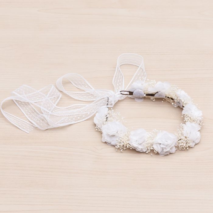 Hair Ornament With 9 Chiffon Flowers And Lace Flower 61 - Vera Rochi Boutique