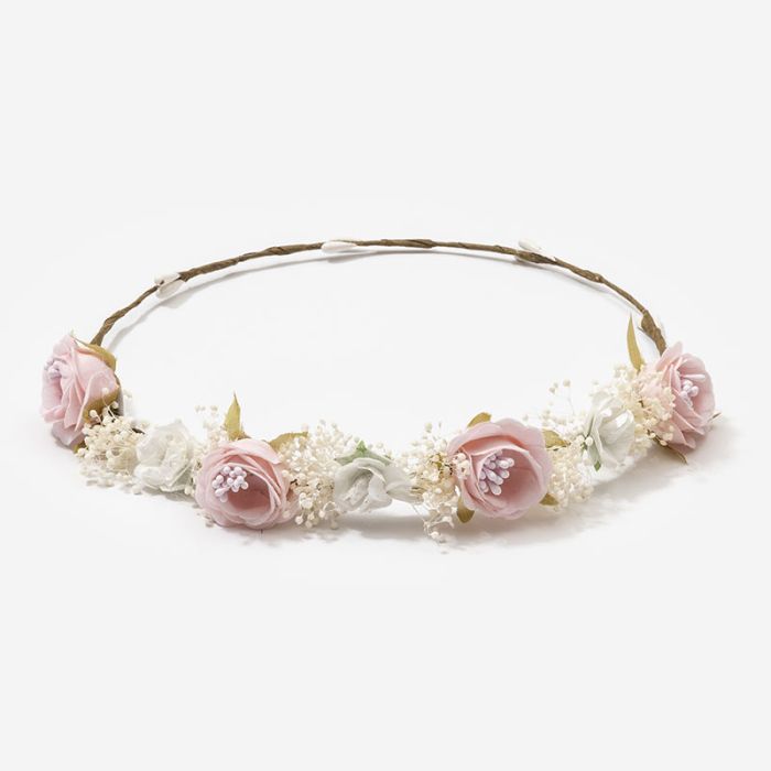 Wreath With Romantic Flowers And Gypsophila - Vera Rochi Boutique