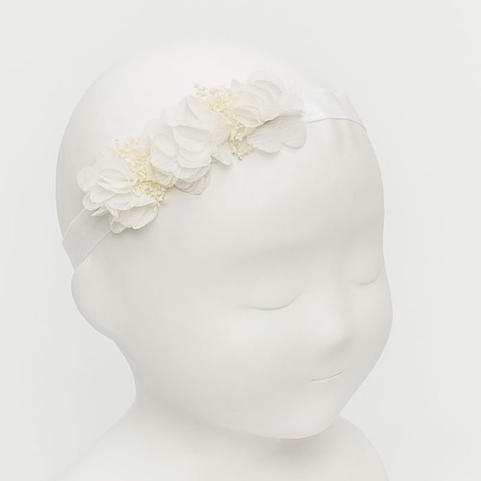 Elastic Baby Headband With 3 Bambula Flowers - Vera Rochi Boutique