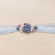 Tulle And Lace Sash/Headband With Sira Floral Ornament - Vera Rochi Boutique