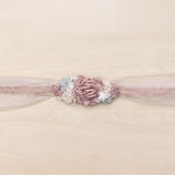 Tulle And Lace Sash/Headband With Sira Floral Ornament - Vera Rochi Boutique