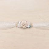 Tulle And Lace Sash/Headband With Sira Floral Ornament - Vera Rochi Boutique