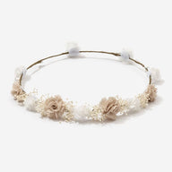 Irta Floral Wreath With Mini Roses And Gypsophila - Vera Rochi Boutique