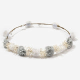 Irta Floral Wreath With Mini Roses And Gypsophila - Vera Rochi Boutique