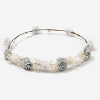 Irta Floral Wreath With Mini Roses And Gypsophila - Vera Rochi Boutique