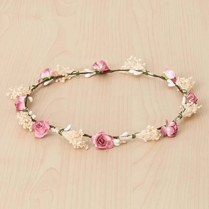Floral Wreath With Roses And Dried Flowers - Vera Rochi Boutique