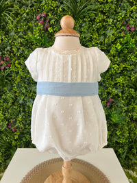 532090 BABY ROMPER IN PLUMETI LINEN