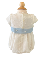 532090 BABY ROMPER IN PLUMETI LINEN