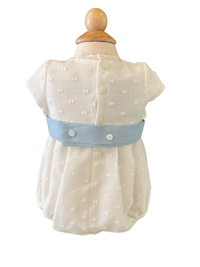 532090 BABY ROMPER IN PLUMETI LINEN