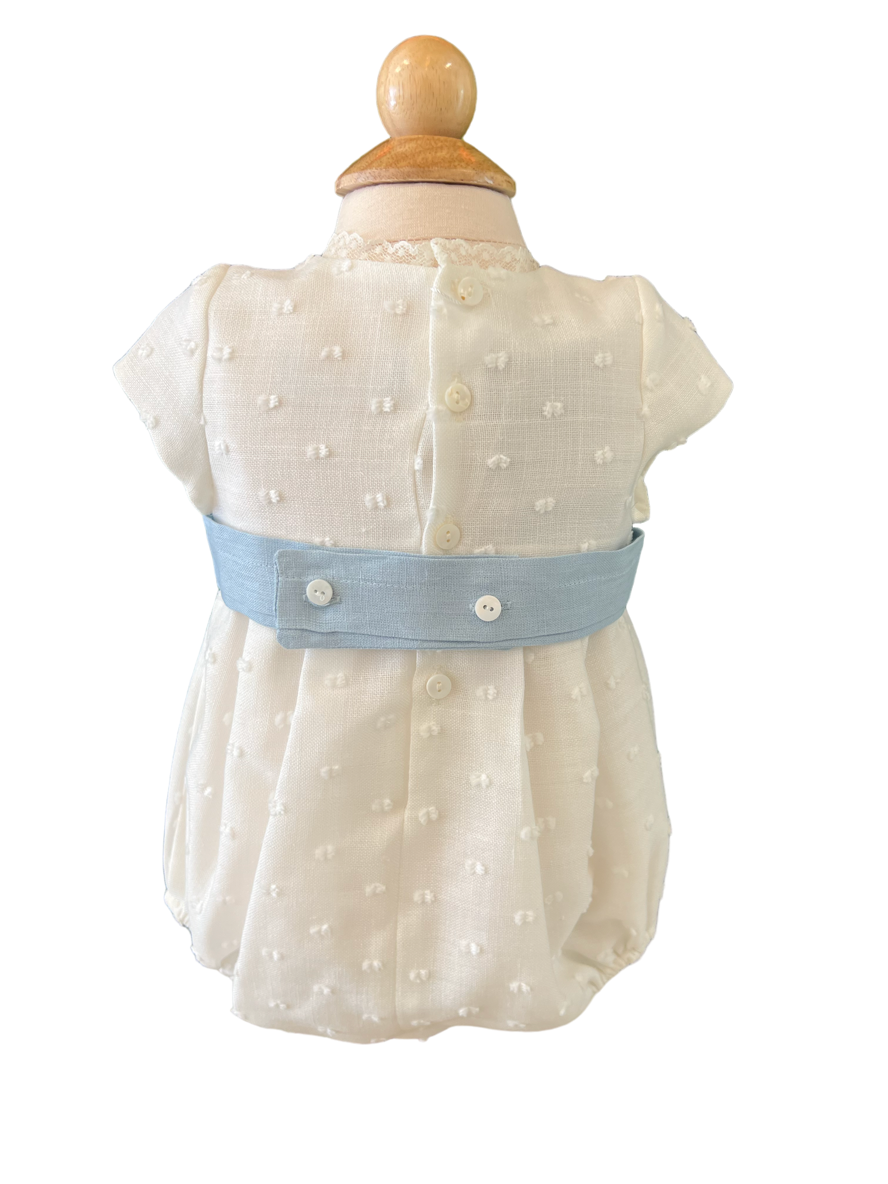 532090 BABY ROMPER IN PLUMETI LINEN